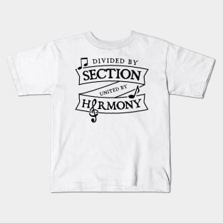 Divided By Section United in Harmony Cool Music Choir or Band Kids T-Shirt